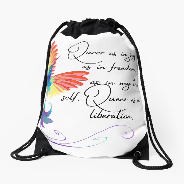 Aperçu de l'œuvre Queer joie liberté libération queer oiseau arc-en-ciel créée et vendue par Infuriating.