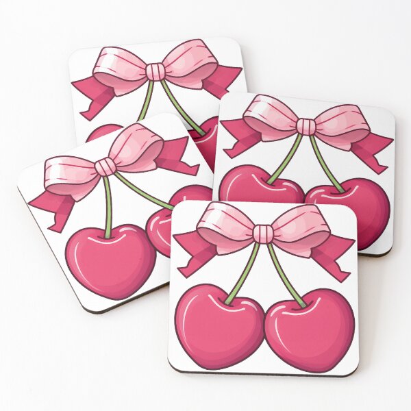 Item preview, Cherries aesthetic cute ribbon sticker designed and sold by DesignPMG.
