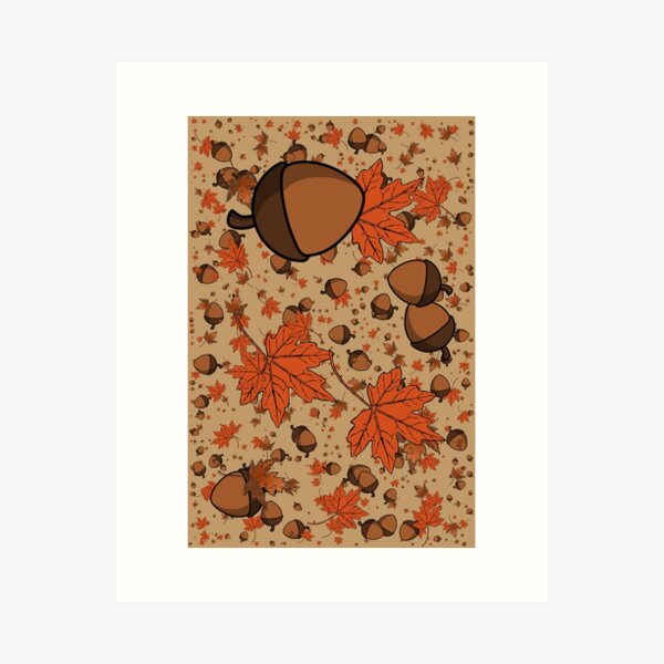 Item preview, Acorns and Leaves for Fall Wall Art designed and sold by TheIconSmith.
