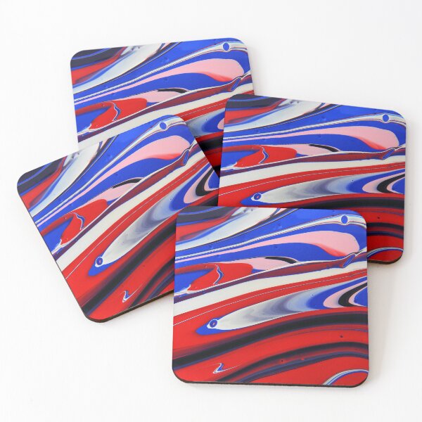 Item preview, Blue Red Liquid Futuristic Abstract designed and sold by coconova.