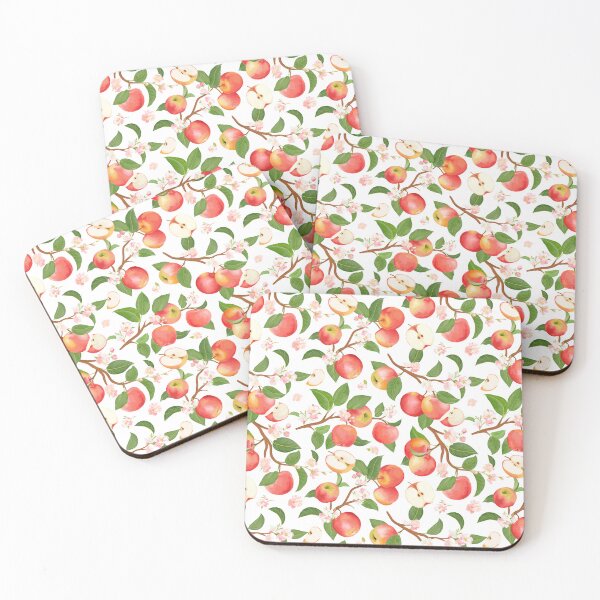 Item preview, Apples Floral Pattern Red Apples with Flowers designed and sold by Jenaxbelle.