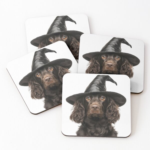 Item preview, Boykin Spaniel Dog Wearing Halloween Witch Hat designed and sold by LazyOwlStore.