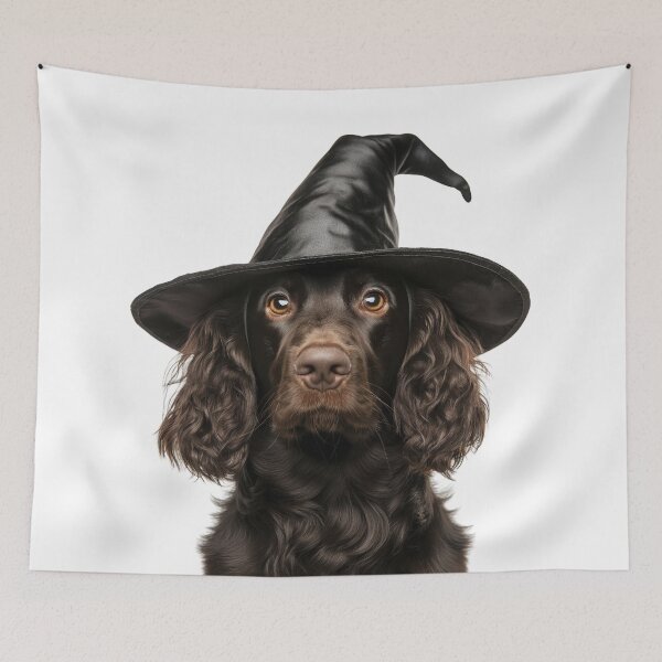 Item preview, Boykin Spaniel Dog Wearing Halloween Witch Hat designed and sold by LazyOwlStore.