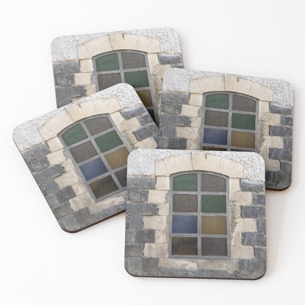 Item preview, Historic Stained Glass Window in Tiberias, Israel | Rustic Architecture Photo designed and sold by omryjs.
