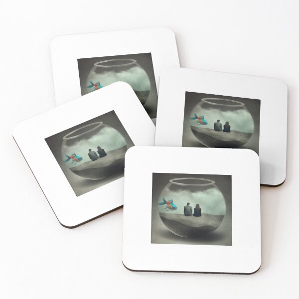 Item preview, Surreal Couple in a Fishbowl | Emotional Dreamscape Digital Art designed and sold by omryjs.