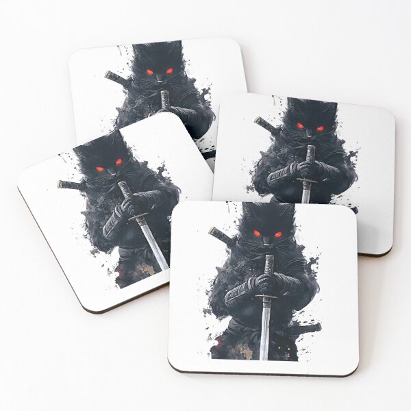 Item preview, cat ninja t-shirt samurai black unisex cat T-shirt designed and sold by F.Rouni.