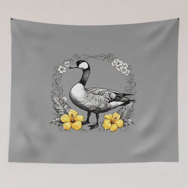 Item preview, Hawaiian Nene Illustration With Yellow Hibiscus designed and sold by taiche.