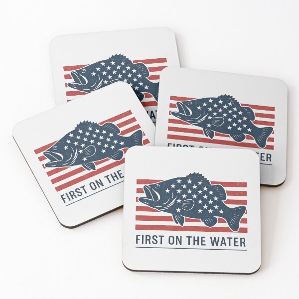 Item preview, Patriotic Bass Fishing American Flag – First On The Water designed and sold by digitalscrabble.