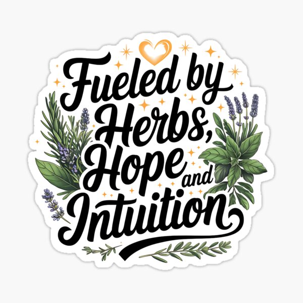 Item preview, Fueled By Herbs, Hope and Intuition – Naturopathic Wellness Quote  designed and sold by CuteDesignables.