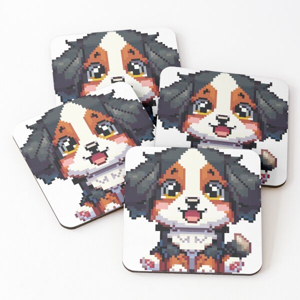 Item preview, Pyro the Bernese Mountain Dog – Kawaii Pixel Art Illustration designed and sold by EloPix.