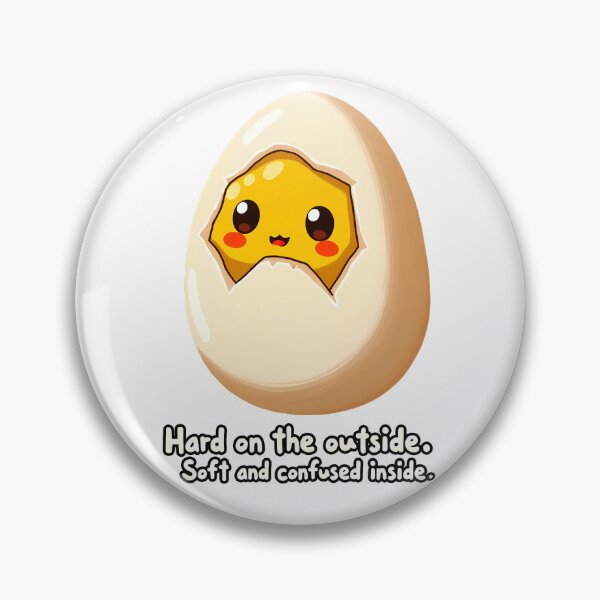 Item preview, Cute Kawaii Boiled Egg Half Peeled Confused Face designed and sold by PEC-Studio.