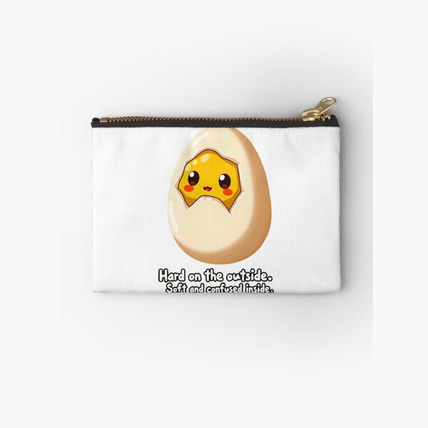 Item preview, Cute Kawaii Boiled Egg Half Peeled Confused Face designed and sold by PEC-Studio.
