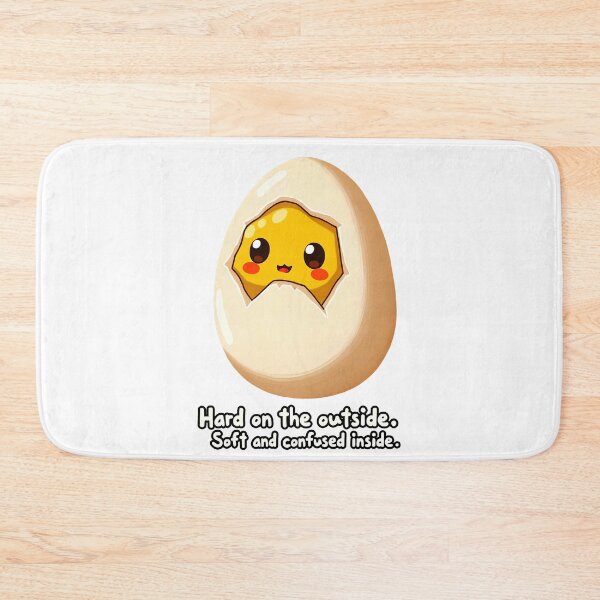 Item preview, Cute Kawaii Boiled Egg Half Peeled Confused Face designed and sold by PEC-Studio.