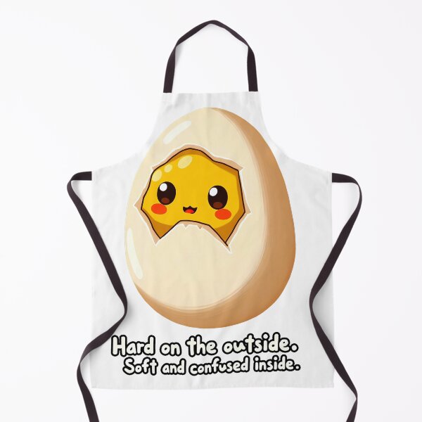 Item preview, Cute Kawaii Boiled Egg Half Peeled Confused Face designed and sold by PEC-Studio.