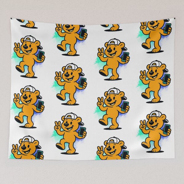 Item preview, Friendly Alpha Bear for kid/Child. Peace and love. designed and sold by Lunaria Arts.