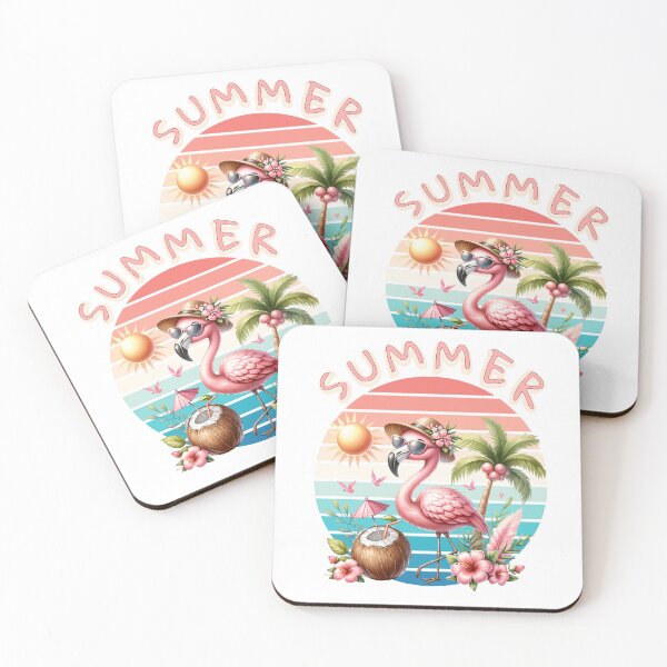 Item preview, Summer with pink cute flamingo designed and sold by Underwoood.