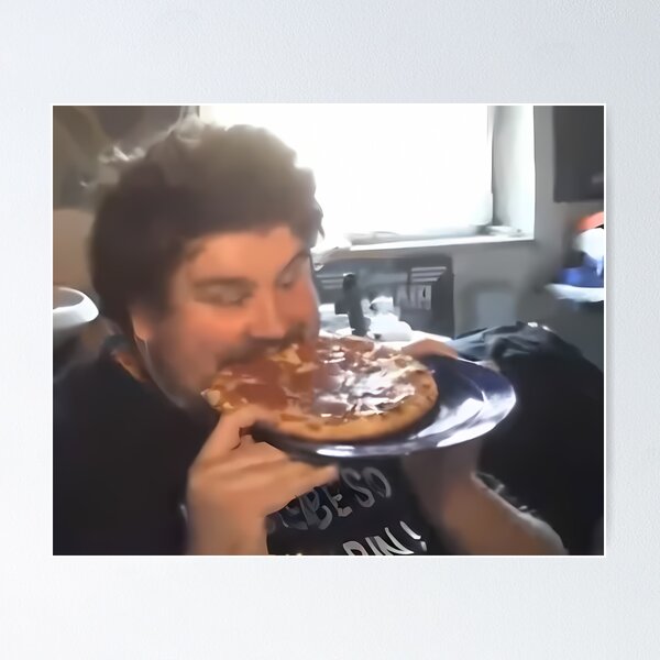 Item preview, Drachenlord Poster - Eating Pizza for Meddler | Upscaled, high-quality poster designed and sold by Klonter77.