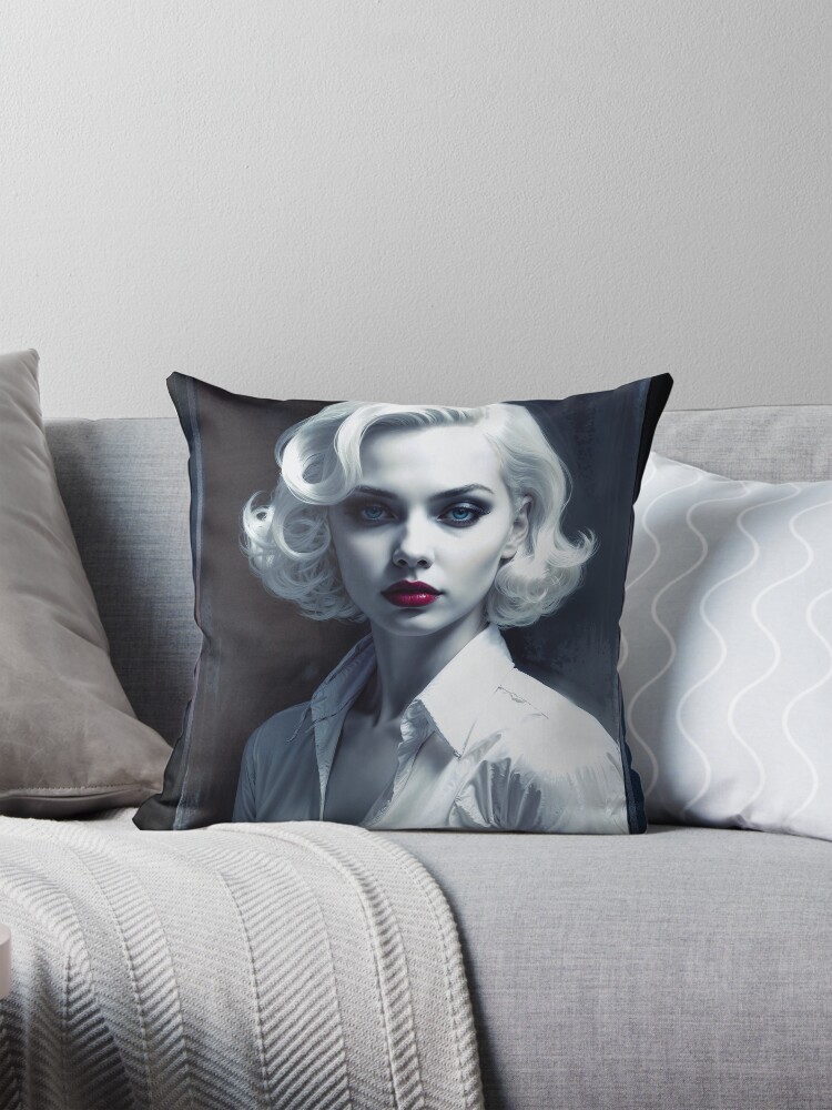 A Contemporary Portrait Study In Light And Form Mesmerizing AI Concept Art by Xzendor7 Decorative Art Print Throw Pillow