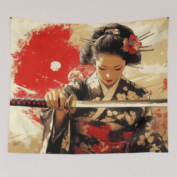Item preview, Geisha Warrior Girl with Katana designed and sold by FujiMemories.