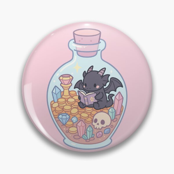 Item preview, Black Dragon Reading Book Kawaii Pastel Goth designed and sold by TomFrontierArt.