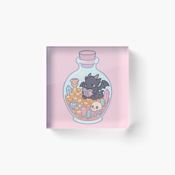 Item preview, Black Dragon Reading Book Kawaii Pastel Goth designed and sold by TomFrontierArt.