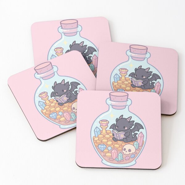 Item preview, Black Dragon Reading Book Kawaii Pastel Goth designed and sold by TomFrontierArt.