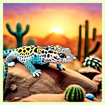 Artwork thumbnail, Colorful Gecko Rocks Design by Health And Fitness Posts e-Store