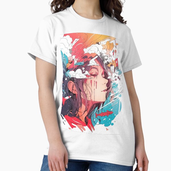 Item preview, Gorgeous anime girl art print design designed and sold by HakoCity.