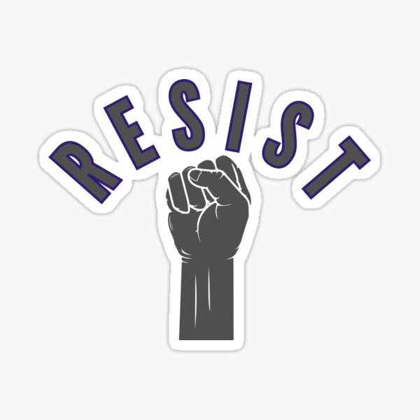 Vista previa del artículo con la obra «RESIST – Gráfico de puño de protesta audaz», diseñado y vendido por BlesstB.