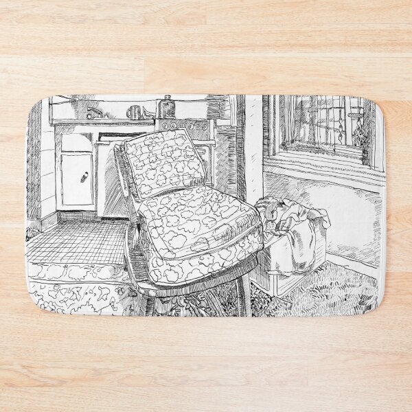 Item preview, Living Room on Ivy Street, San Francisco 1983 Ink Drawing designed and sold by Charles Harker.