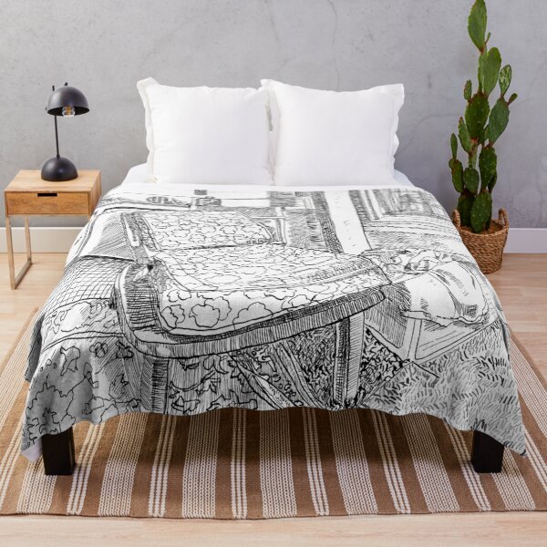 Item preview, Living Room on Ivy Street, San Francisco 1983 Ink Drawing designed and sold by Charles Harker.