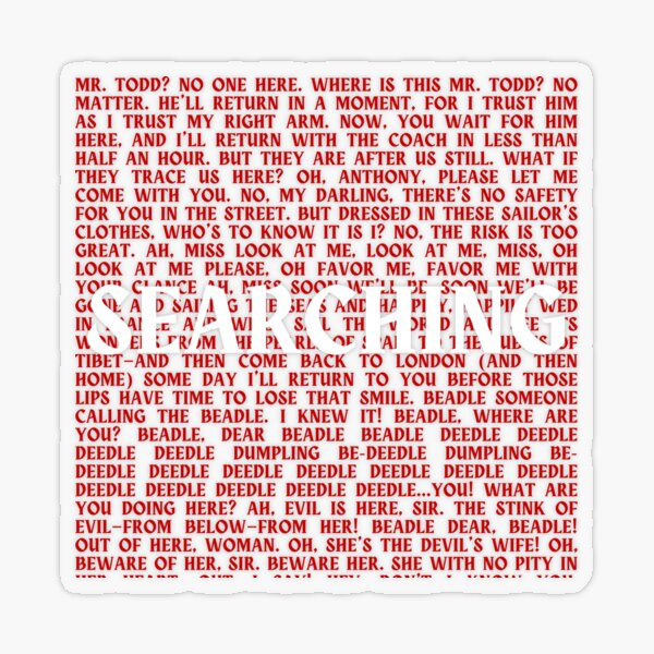 Item preview, Sweeney Todd lyrics designed and sold by broadwaygirl142.