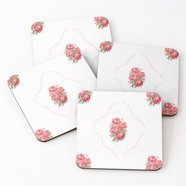 Aperçu de l'œuvre Arrangement de roses sur fond floral créée et vendue par HanaiPrint.