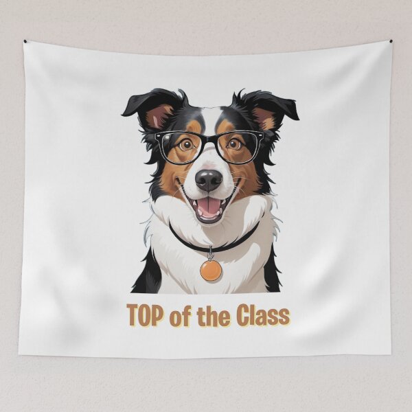 Item preview, Funny Border Collie Portrait – Comic Student Gift – Goofy Dog & Cat Owner Gifts – Humor Pet Lover Design  designed and sold by KoraTalks.
