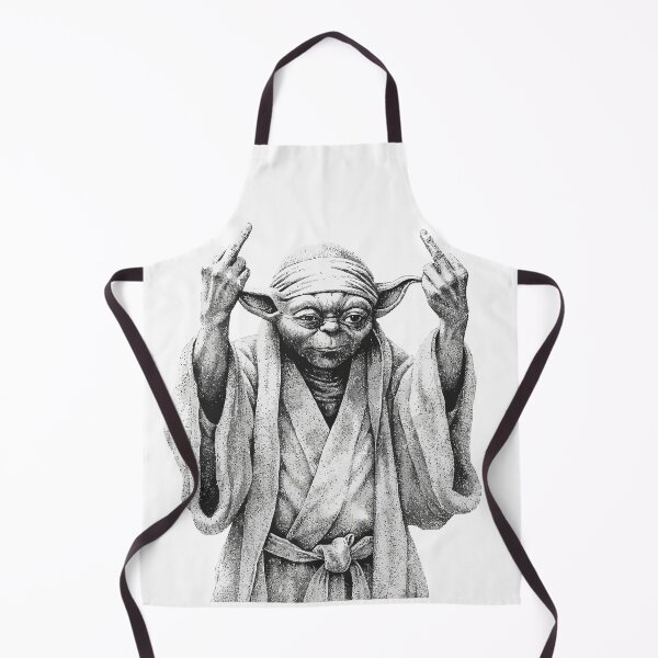 Item preview, Yoda Middle Finger, Funny Star Wars Fan Art, Black and White designed and sold by negve.
