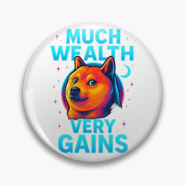 Item preview, Much Wealth Very Gains - Dogecoin Meme Neon Cyberpunk Crypto Design designed and sold by Crypto_Store.