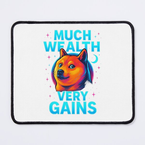 Item preview, Much Wealth Very Gains - Dogecoin Meme Neon Cyberpunk Crypto Design designed and sold by Crypto_Store.