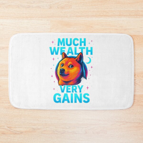 Item preview, Much Wealth Very Gains - Dogecoin Meme Neon Cyberpunk Crypto Design designed and sold by Crypto_Store.