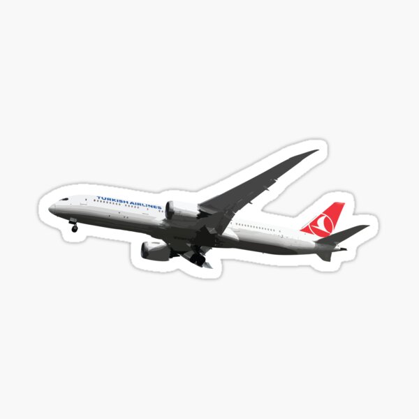 Item preview, Turkish 787-9 Dreamliner Plane Abstract Illustration designed and sold by AddiK-Art.