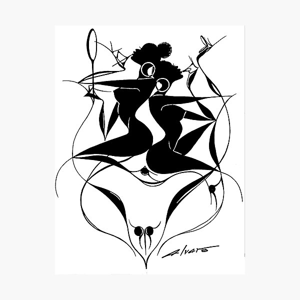Aperçu de l'œuvre Silhouettes de beauté noire créée et vendue par AlvaroArts.