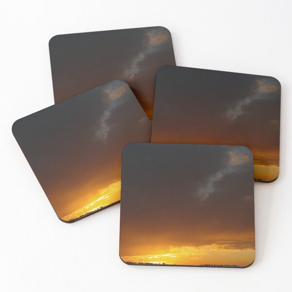 Item preview, Sunset over forest with sky peaking through clouds designed and sold by Peacemountain Adventures.