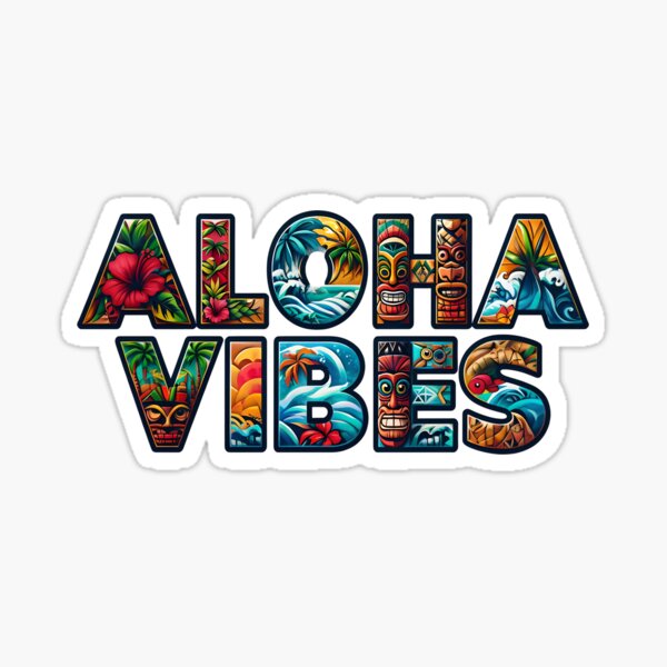Aperçu de l'œuvre ALOHA VIBES Tropical Design – Œuvre d'art vibrante à motif hawaïen avec esprit insulaire et énergie estivale créée et vendue par Aloha Glory.