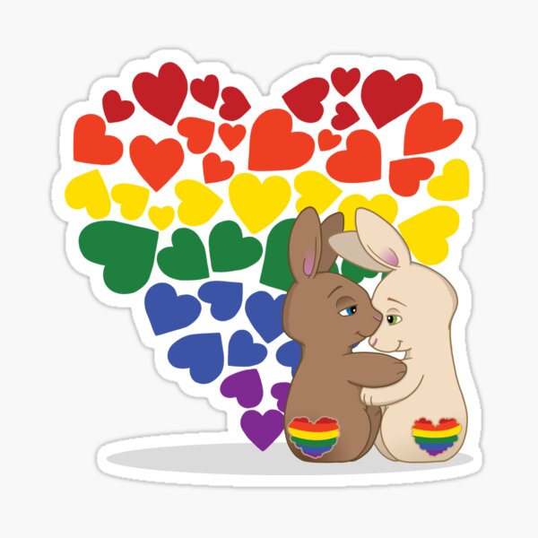 Skip and Pip (aka the Pride Bunnies) Pride 2018 Sticker