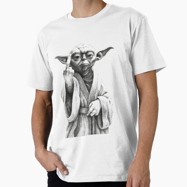 Item preview, Funny Yoda Middle Finger Drawing – Savage Star Wars Meme Art in Black and White designed and sold by negve.