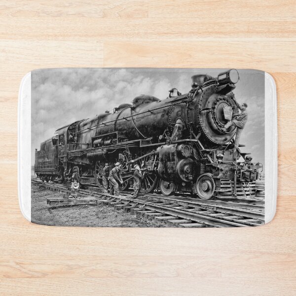 Item preview, Legend of Steam: Pennsylvania Locomotive 3863 Under Repair – Vintage Railroad Masterpiece designed and sold by Daniel Hagerman.