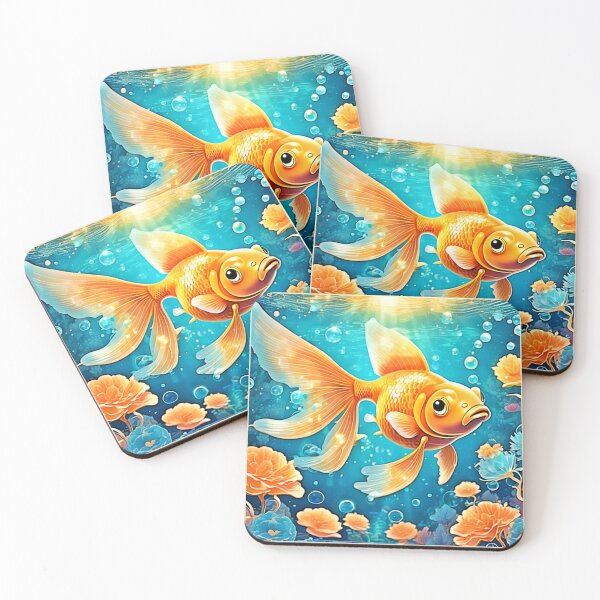 Item preview, Underwater Goldfish Art designed and sold by Health And Fitness Posts e-Store.