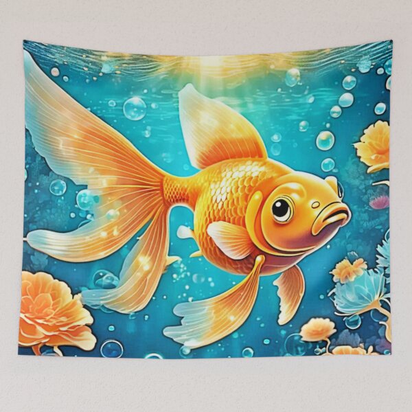 Item preview, Underwater Goldfish Art designed and sold by Health And Fitness Posts e-Store.