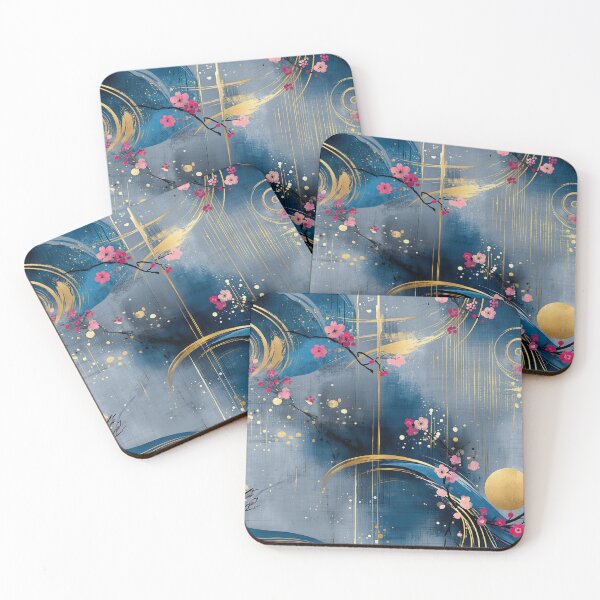 Item preview, Sakura Gold Mist – Midnight Elegance in Motion designed and sold by Moisky Patterns.