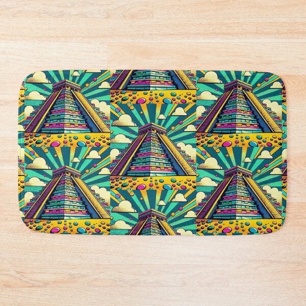 Item preview, Colorful Aztec pyramids in pop art style designed and sold by Dogandesighn.