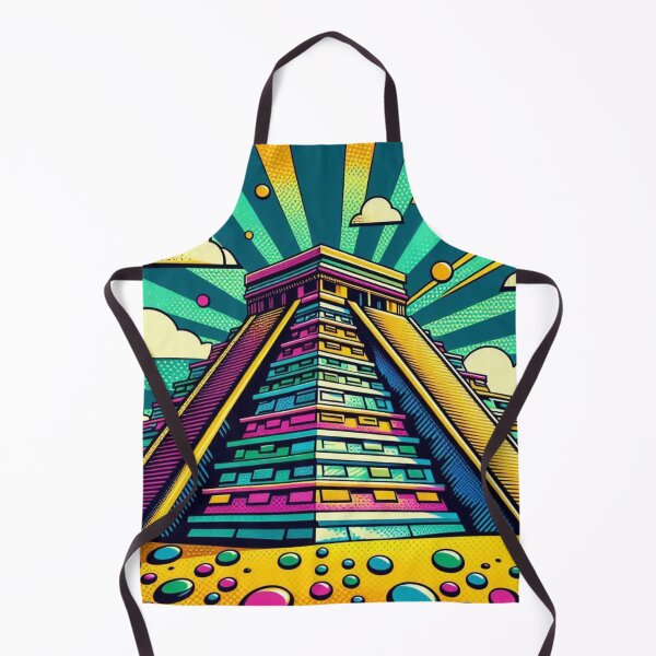 Item preview, Colorful Aztec pyramids in pop art style designed and sold by Dogandesighn.